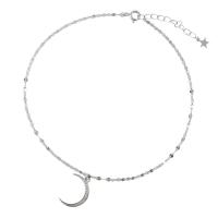 ottone Cavigliera, placcato argento vero, Micro spianare cubic zirconia & per la donna, argento, 14mm, Lunghezza 25 cm, Venduto da PC