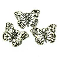 Zinc Alloy Pendler, Butterfly, forgyldt, flere farver til valg, 26x18mm, Solgt af PC