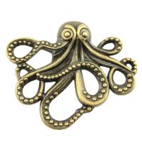 Sinc Alloy Pendants Ainmhithe, Octopus, plátáilte, dathanna níos mó le haghaidh rogha, 42x35mm, Díolta De réir PC