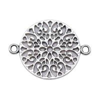 Zinco-Alloy-Connettore, lega in zinco, Fiore, placcato argento antico, 1/1 anello del connettore & cavo, assenza di nichel,piombo&cadmio, 18x24mm, Venduto da PC