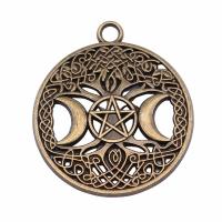 Zinc Alloy Hollow Pendler, Runde, forgyldt, Vintage & Unisex, flere farver til valg, nikkel, bly & cadmium fri, 35x39mm, Solgt af PC