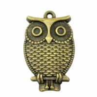 Zinc Alloy Animal Pendants Owl plated vintage & Unisex nickel lead & cadmium free Sold By PC