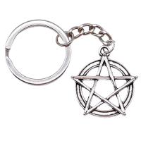 Zinc Alloy Key Clasp pentagram plated vintage & Unisex nickel lead & cadmium free 28mm Sold By PC