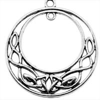 alliage de zinc composant pendentif, beignet, Plaqué de couleur d'argent, Vintage & unisexe, protéger l'environnement, sans nickel, plomb et cadmium, 39x44mm, Vendu par PC