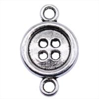 Zinco-Alloy-Connettore, lega in zinco, Button Shape, placcato argento antico, Vintage & 1/1 anello del connettore, assenza di nichel,piombo&cadmio, 16x10mm, Venduto da PC