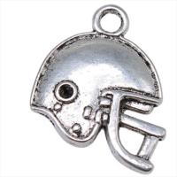 Zinklegering Hangers, Zinc Alloy, Helm, antiek zilver plated, Vintage & uniseks, nikkel, lood en cadmium vrij, 19x17mm, Verkocht door PC