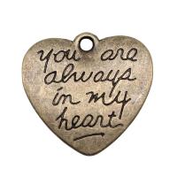 Zinc Alloy Heart Pendants plated vintage & Unisex nickel lead & cadmium free Sold By PC