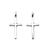 Zinklegering Cross Hangers, Zinc Alloy, Oversteken, antiek zilver plated, Vintage & uniseks, nikkel, lood en cadmium vrij, 8x17mm, Verkocht door PC