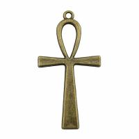 Zinklegering Cross Hangers, Zinc Alloy, Oversteken, plated, mode sieraden, meer kleuren voor de keuze, nikkel, lood en cadmium vrij, 52x28mm, Verkocht door PC