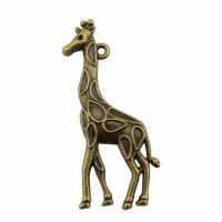 Zinc Alloy Animal Pendler, Giraffe, forgyldt, mode smykker, flere farver til valg, nikkel, bly & cadmium fri, 53x23mm, Solgt af PC