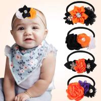 Doek Zweetband, Bloem, handgemaakt, voor kinderen & Halloween Jewelry Gift & verschillende stijlen voor de keuze, gemengde kleuren, 76mm, Verkocht door PC