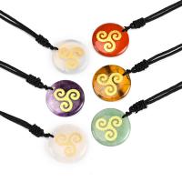 Gemstone Pendants Jewelry Flat Round stoving varnish DIY Sold By PC