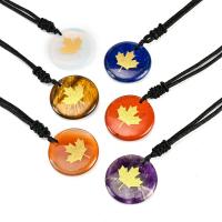 Gemstone Pendants Jewelry Flat Round stoving varnish DIY Sold By PC