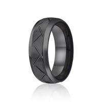 Titan Stål Finger Ring, för människan, svart, 8mm, Säljs av PC