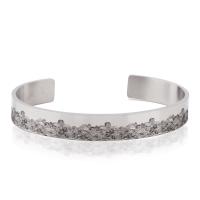 304 rozsdamentes acél Cuff Bangle, egynemű, ezüst, 70x50x10mm, Által értékesített PC