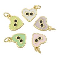 Pendente di ottone in forma cuore, placcato color oro, gioielli di moda & DIY & per la donna & smalto, nessuno, 11.50x12x2mm, Foro:Appross. 3mm, 10PC/lotto, Venduto da lotto