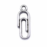 Zinc Alloy Pendants Paper Clip antique silver color plated vintage & Unisex nickel lead & cadmium free Sold By PC