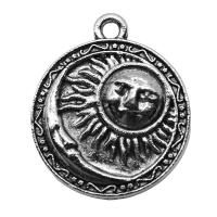 Sinc Alloy Pendants, Babhta, dath airgid antique plátáilte, seanré & unisex, nicil, luaidhe & caidmiam saor in aisce, 19x23mm, Díolta De réir PC