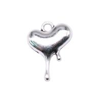 Pendentifs coeur en alliage de zinc, Plaqué de couleur d'argent, Vintage & unisexe, protéger l'environnement, sans nickel, plomb et cadmium, 15x20mm, Vendu par PC