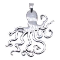 Sinc Alloy Pendants Ainmhithe, Octopus, dath airgid antique plátáilte, seanré & unisex, nicil, luaidhe & caidmiam saor in aisce, 88x86mm, Díolta De réir PC