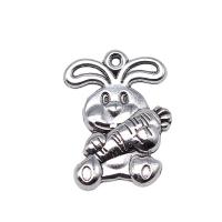 Zinc Alloy Animal Pendants Rabbit antique silver color plated vintage & Unisex nickel lead & cadmium free Sold By PC