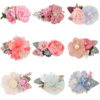 Children Hair Accessory Cloth Flower handmade cute & Girl Sold By Pair