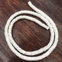 Természetes színű Shell gyöngyök, Héj, Lapos kerek, DIY, kevert színek, 5-6mm, Hossz 14.96 inch, 9Strands/Bag, Által értékesített Bag