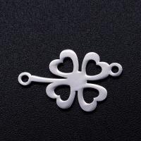 Nerezová ocel Connector, 201 Stainless Steel, Four Leaf Clover, módní šperky & DIY & unisex, více barev na výběr, 20x12mm, 5PC/Bag, Prodáno By Bag