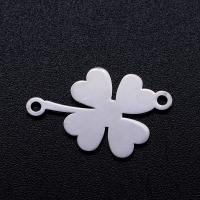 Ruostumaton teräs Liitin, 201 Stainless Steel, Neljä Leaf Clover, muoti korut & tee-se-itse & Unisex, enemmän värejä valinta, 20x12mm, 5PC/laukku, Myymät laukku