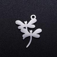 Roestvrij stalen sieraden Hangers, 201 Roestvrij staal, Dragonfly, mode sieraden & DIY & uniseks, meer kleuren voor de keuze, 18x14mm, 5pC's/Bag, Verkocht door Bag