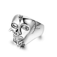 Titantium Steel fingerring, Titanium Stål, Skull, poleret, Unisex & forskellig størrelse for valg, oprindelige farve, Solgt af PC