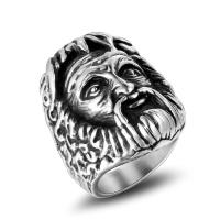 Titanium Steel Finger Ring Face polished Unisex original color Sold By PC