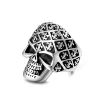 Titantium Steel fingerring, Titanium Stål, Skull, poleret, Unisex & forskellig størrelse for valg, oprindelige farve, Solgt af PC