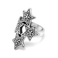 Titantium Steel finger ring, Titan Stål, Star, polerad, Unisex & olika storlek för val, ursprungliga färgen, Säljs av PC