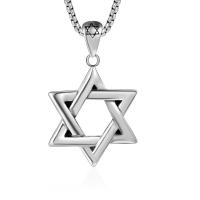 Pendentifs en titane, Acier titane, Hexagram, poli, le style de punk & creux, couleur originale, 34.30x43.90mm, Vendu par PC