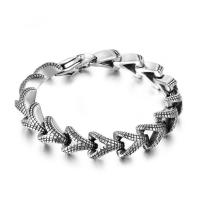 Titanium Steel Bracelet & Bangle polished punk style & Unisex original color Length Approx 8.26 Inch Sold By PC