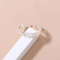 Messing Manchet Finger Ring, plated, Verstelbare & voor vrouw & luminated, gemengde kleuren, 17mm, Verkocht door PC