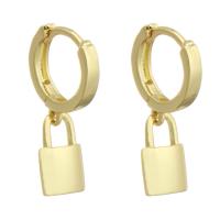 Huggie hoepel Drop Earrings, Messing, Slot, gold plated, mode sieraden & micro pave zirconia & voor vrouw, gouden, 23mm, 10paren/Lot, Verkocht door Lot