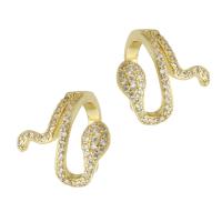 Pendientes Ear Cuff, metal, Serpiente, chapado en color dorado, Joyería & micro arcilla de zirconia cúbica & para mujer, dorado, 16x17x12mm, 10parespareja/Grupo, Vendido por Grupo