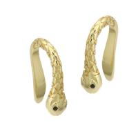 Pendientes Ear Cuff, metal, Serpiente, chapado en color dorado, Joyería & micro arcilla de zirconia cúbica & para mujer, dorado, 4x14x9mm, 10parespareja/Grupo, Vendido por Grupo