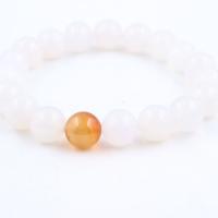 Bracelet de bijou en agate , agate blanche, avec agate rouge, Rond, unisexe & protection contre les radiations, blanc, 10mm, Longueur Environ 7.5 pouce, Vendu par PC