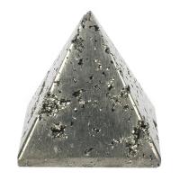 Golden Pyrite Dekoration, Pyramideformet, poleret, Unisex, sølv, 30-40mm, Solgt af PC