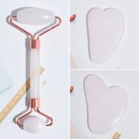 Rose Quartz Scraping Plate with Zinc Alloy rose gold color plated Massage pink Sold By PC