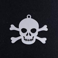 Roestvrij staal Skull Hangers, 201 Roestvrij staal, Schedel, mode sieraden & DIY & uniseks & verschillende grootte voor keus, meer kleuren voor de keuze, 5pC's/Bag, Verkocht door Bag