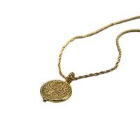 Collier en laiton, Placage de couleur d'or, pour femme, Longueur Environ 17.71 pouce, Vendu par PC