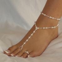 Divat Toe Anklet, Műanyag Pearl, divat ékszerek & különböző stílusokat a választás & a nő, Hossz Kb 40 cm, Által értékesített PC