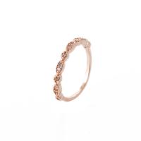 Cubique anneau en laiton Circonia Micro Pave, pavé de micro zircon & pour femme, couleur or rose, 17mm, Vendu par PC