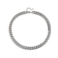 Titanium Steel Chain Necklace plated Unisex silver color Sold By PC