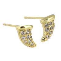 Cubic Zirconia Micro Pave Brass Earring gold color plated fashion jewelry & micro pave cubic zirconia & for woman golden Sold By Lot