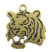 Zinc Alloy Animal Pendants Tiger plated vintage & Unisex nickel lead & cadmium free Sold By PC